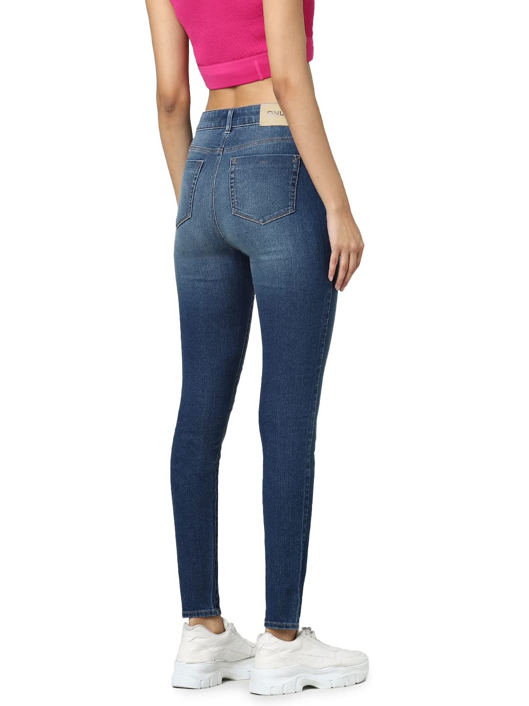 ONLY Women's Skinny Jeans (263384801-Medium Blue Denim_Medium 25)