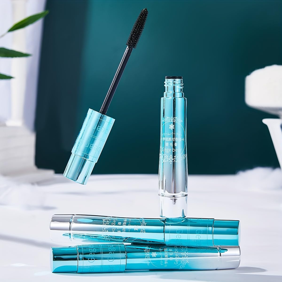 Gege Bear Fiber Curly Mascara: Waterproof, Smudge-Proof Perfection for Women Seeking All-Day Volume, Curl, and Definition – A Must-Have Mascara for Effortlessly Beautiful Eye Makeup (Black, Pack of 1)