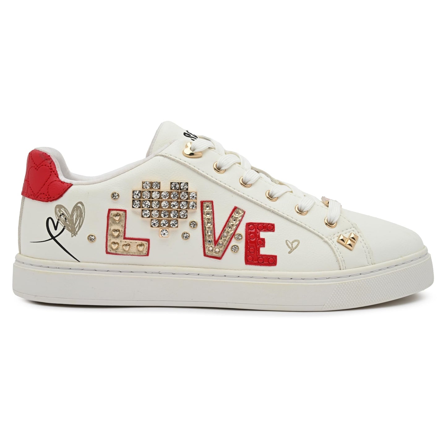 Aldo DIGIHEART-IN100 Ladies White Flat Sneakers