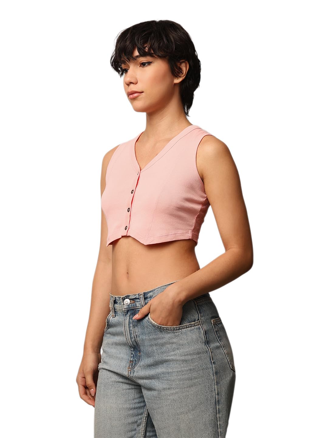 ONLY Women's Regular Fit Pink Top