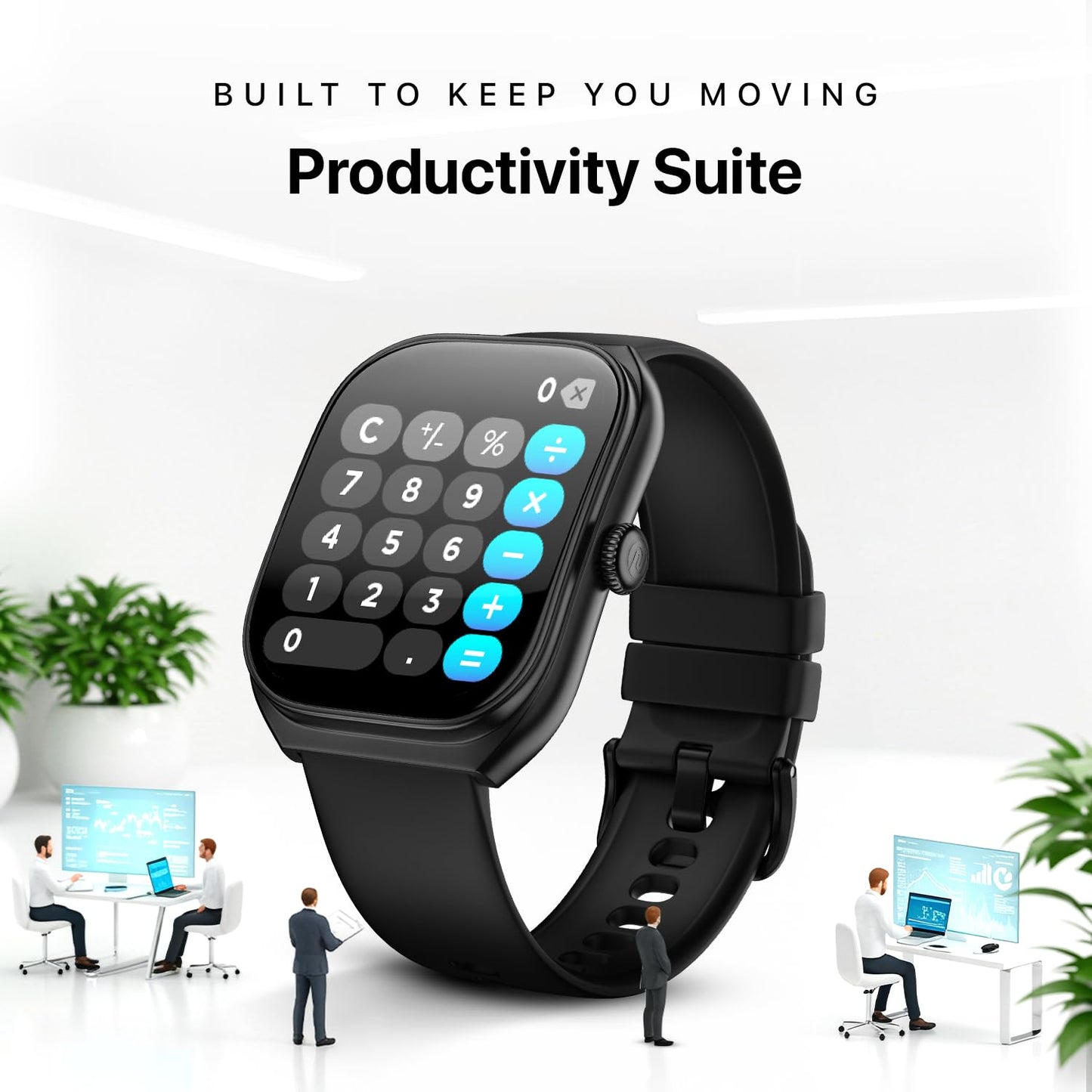 Noise Icon Arc 2.01" Immersive Curved Display Smartwatch, 10-Day Battery, 1ATM Water Resistant, Functional Crown, 100+ Sports Modes, Health Suite™, Voice Assistant, Built-in Games (Jet Black)