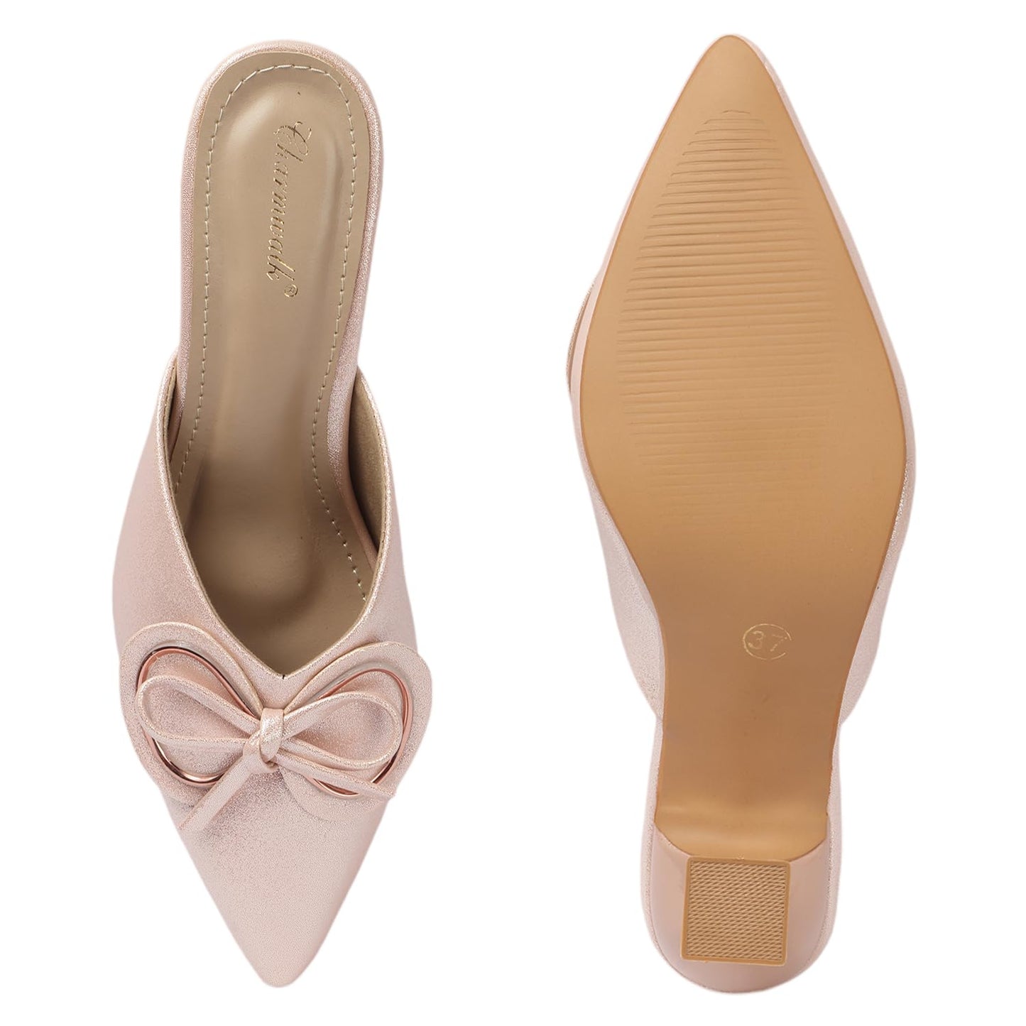 CHARMWALK Elegant Black Kitten Heels for Women | Classy & Comfortable for Formal Events (Sultan, UK Footwear Size System, Adult, Women, Numeric, Medium, 8)