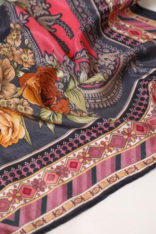 Soch Womens Charcoal Viscose Muslin Suit Set With Mirror Work