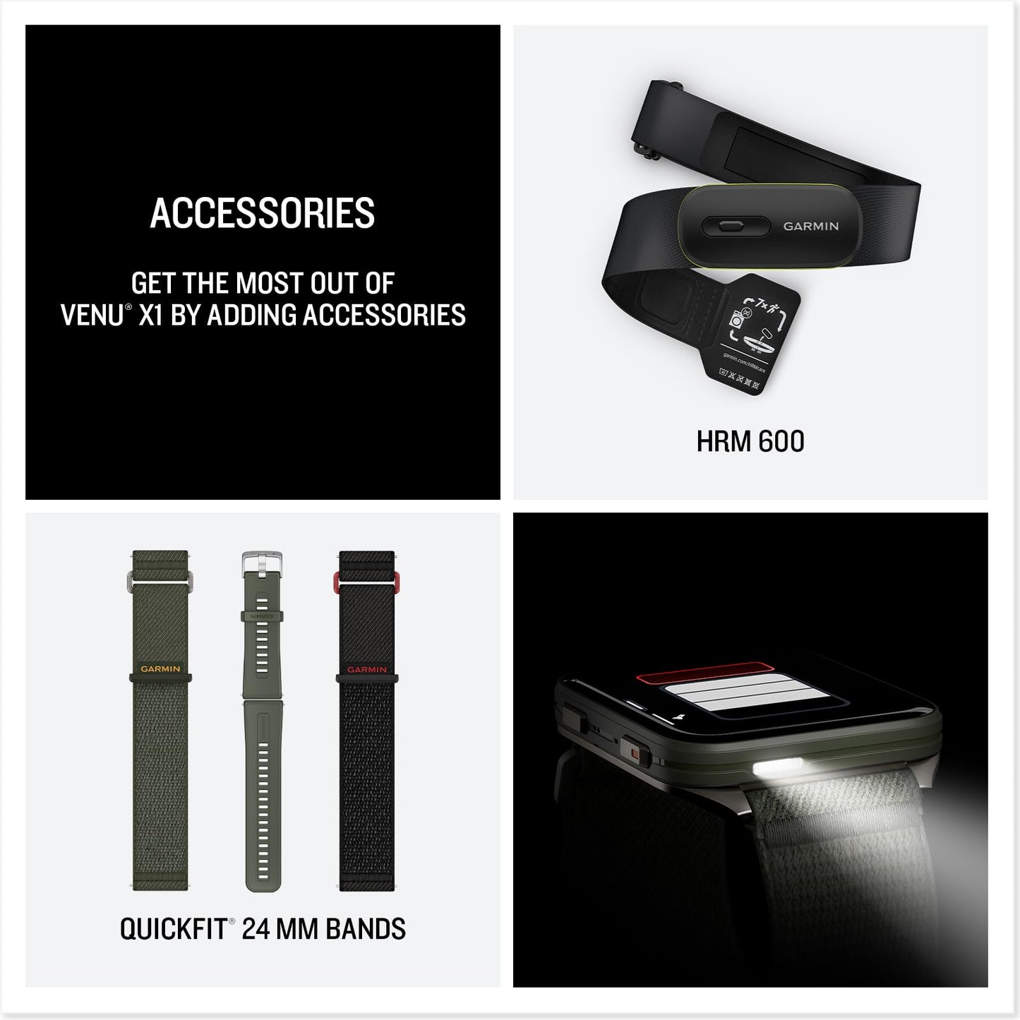 Garmin® Venu® X1, Thin and Lightweight GPS Smartwatch, AMOLED Display, Advanced Health and Fitness Features, Moss with Titanium Caseback and Moss ComfortFit Nylon Band