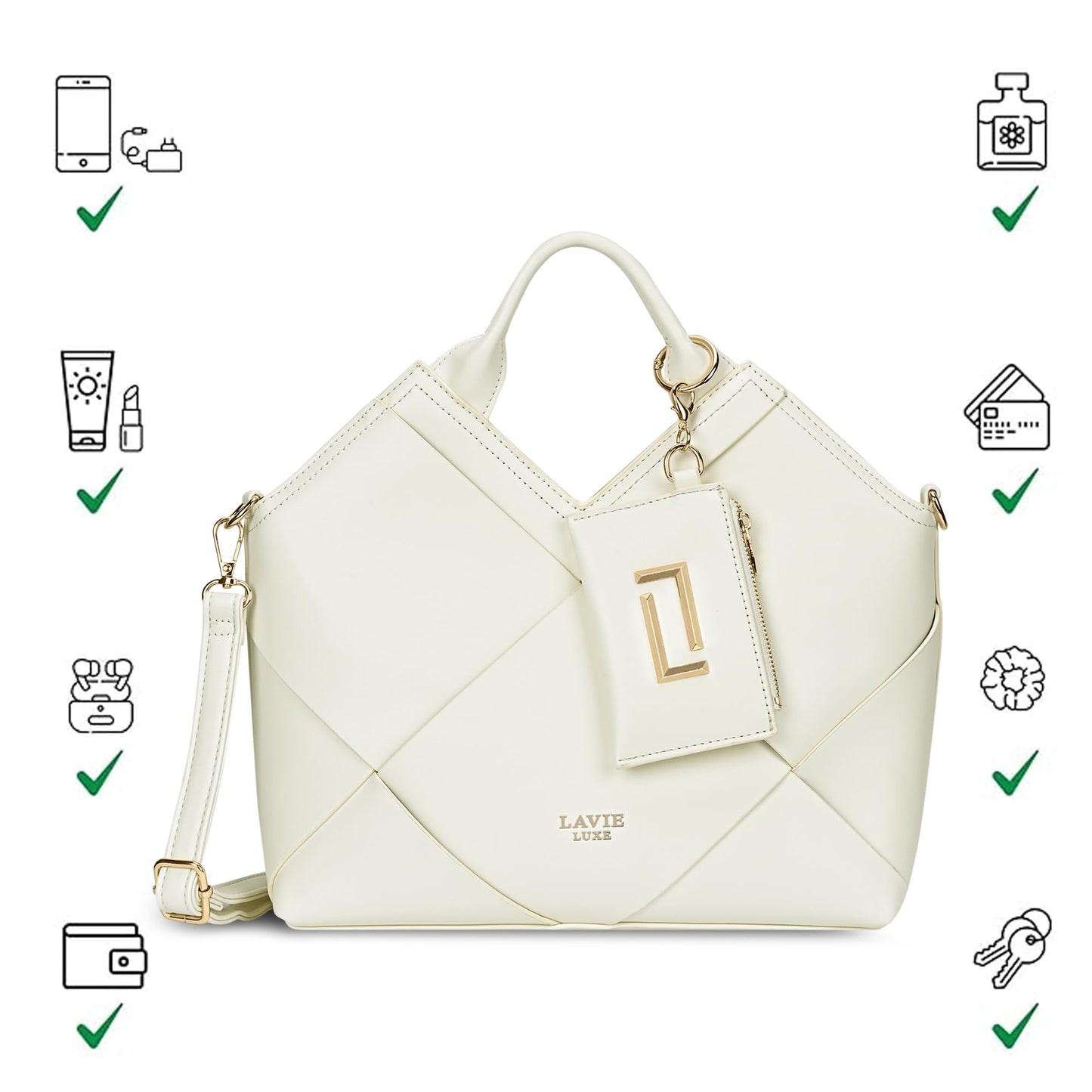 Lavie Luxe Women's Crossway26 Medium Satchel Handbag | Satchel Bag for Work | Ladies Purse | Stylish Shoulder Bag | Gift For Women