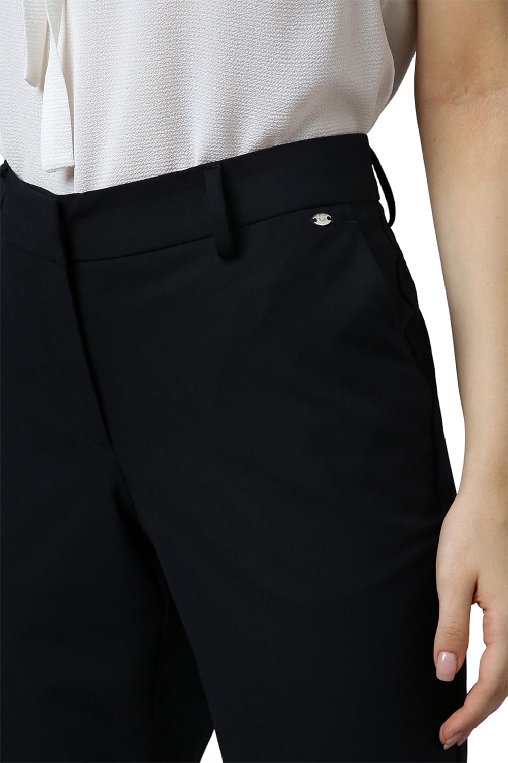 Allen Solly Women's Regular Pants (AHTFCRGFX46141_Black