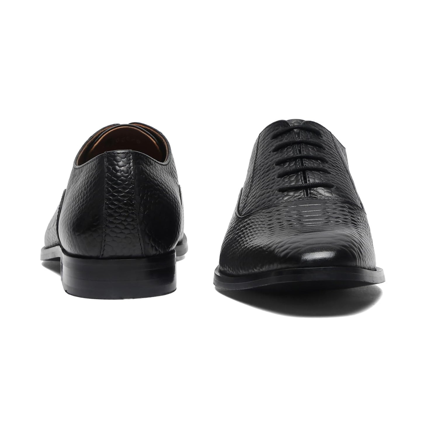 LOUIS STITCH Men's Style Devils Black Derby Shoes Handmade Formal Italian Leather Shoes for Men (Size - 9 UK,EUSN)