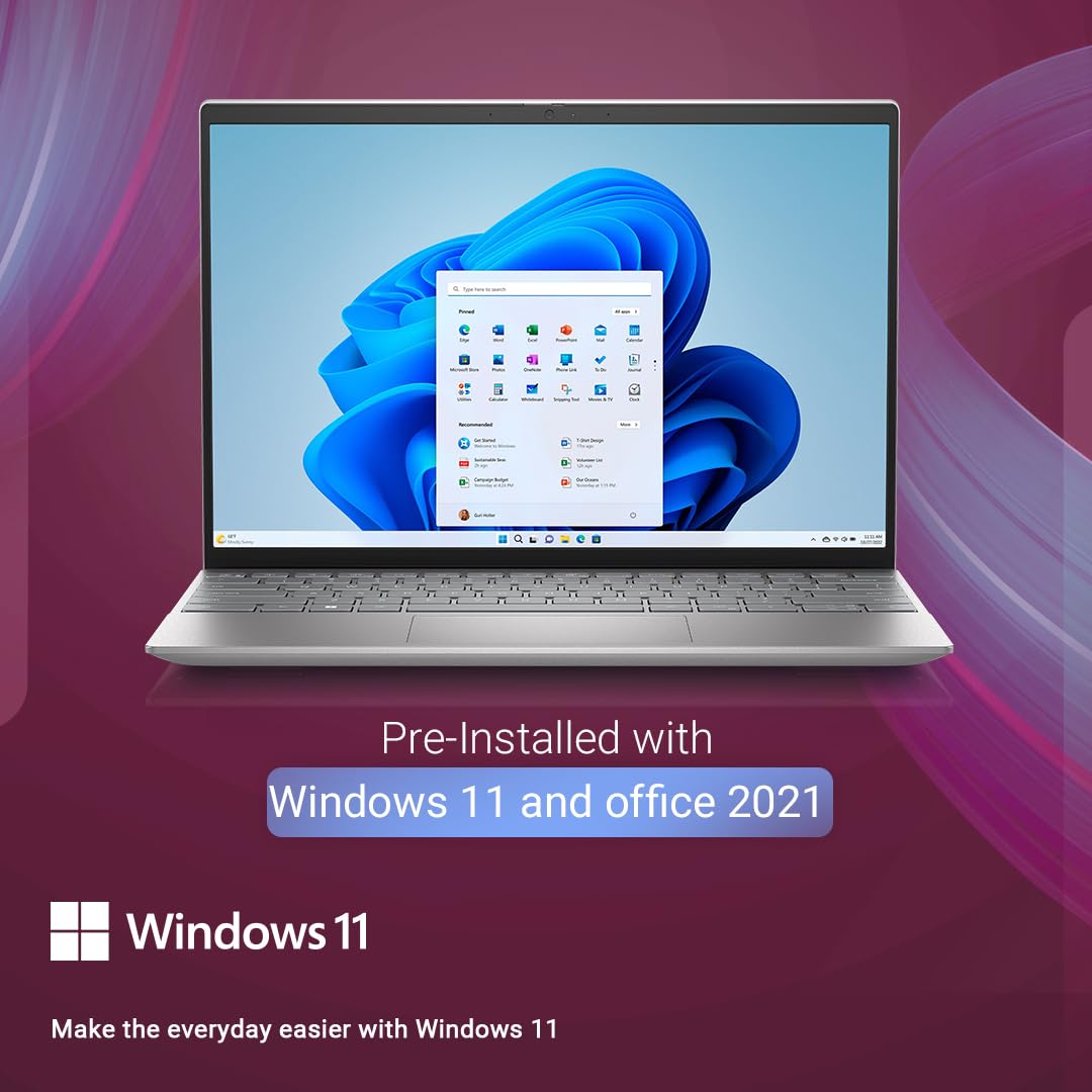 Dell New Inspiron 13 Laptop with AI Enabled Intel Core Ultra 7 155H Processor, 16GB LPDDR5X, 1TB SSD, 13.3" (33.78cm) QHD+ 300nits, Backlit KB + FPR, Win 11+MSO'24, 15 Month McAfee, Silver, 1.24kg