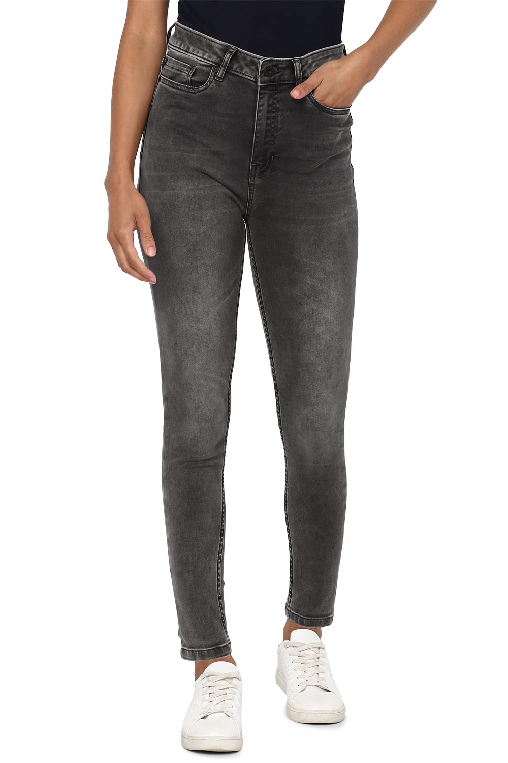 Allen Solly Women's Skinny Jeans (AHDNCSSFS04839_Grey_28)