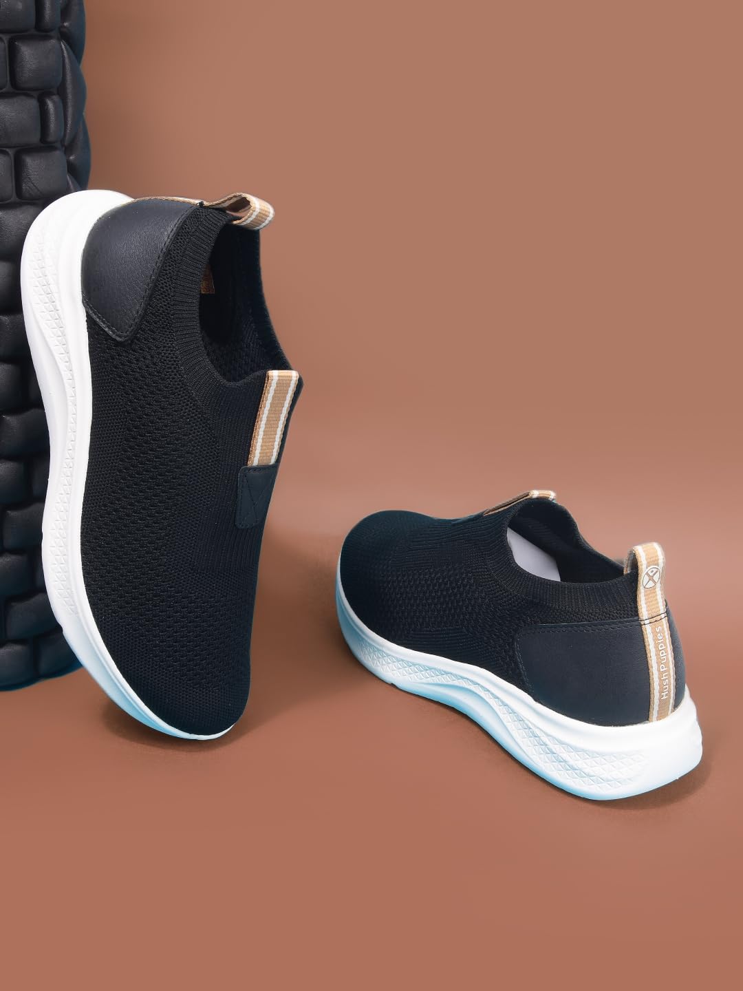 Hush Puppies Elevate Knit Slip Womens Casual Slip-On Shoes in Black (6 UK)