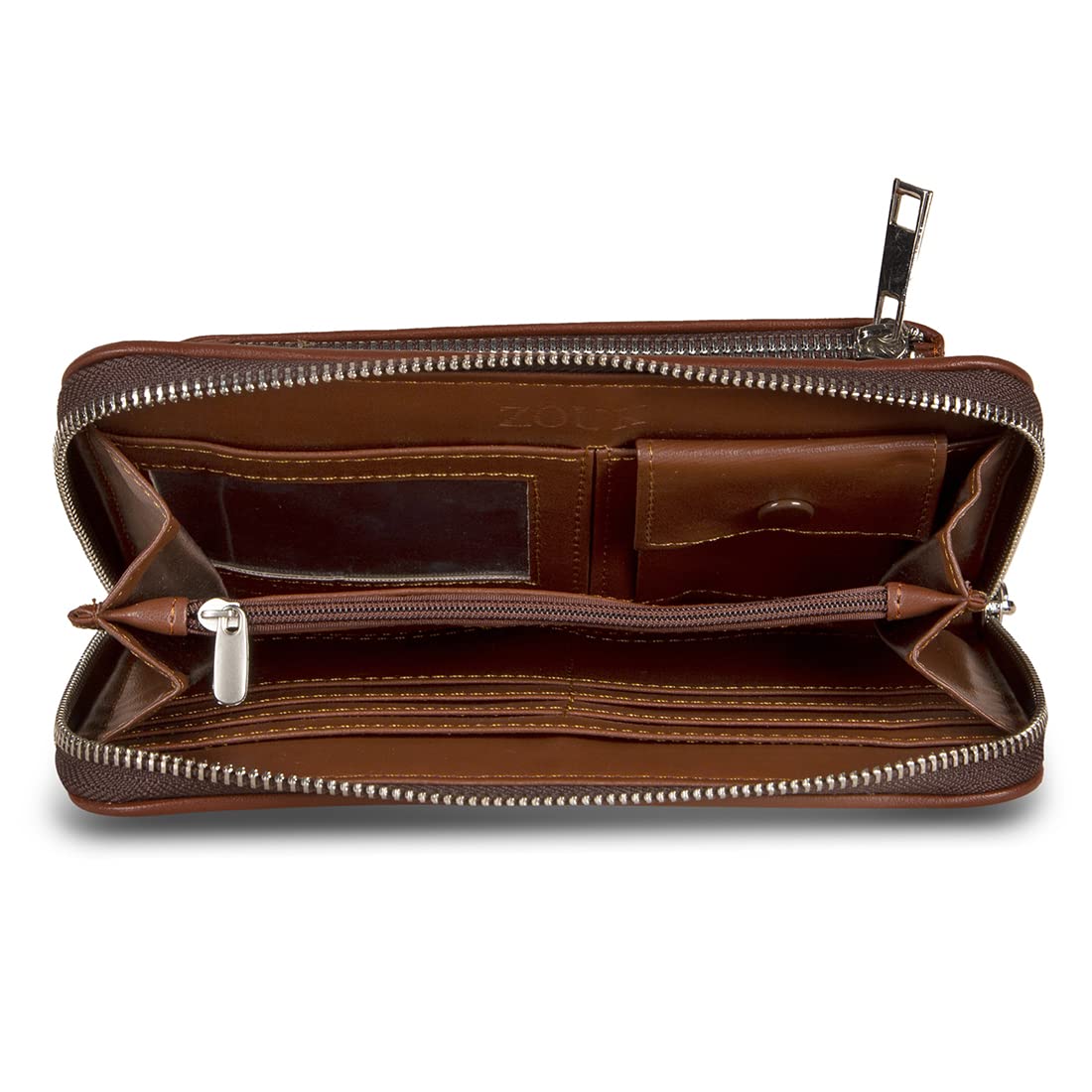 ZOUK Women's Handcrafted Vegan Classic Zipper Wallet - Mughal Art Multicolor