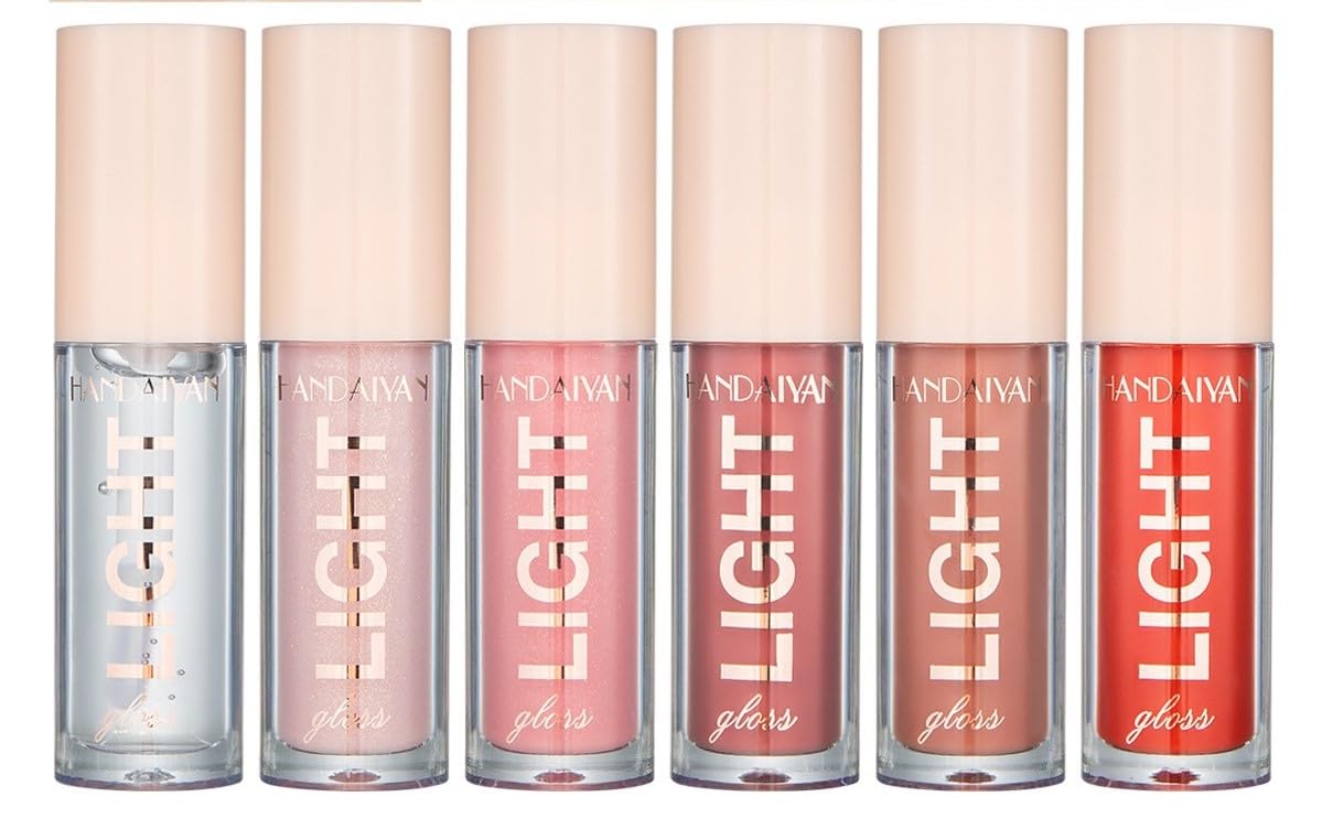 KA CAYLA Handaiyan Lip Gloss Set - 6 Shades of High-Definition Nude Lip Glosses and Sexy Liquid LipGlosses - Premium Collection for Women, Matte Finish and Vibrant Lips (GLOSS-6PC SET- A)