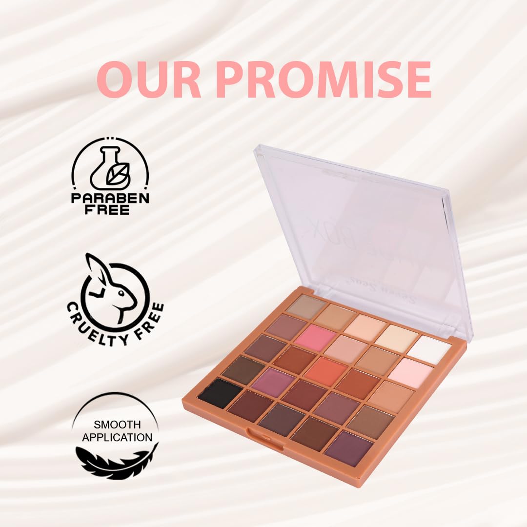 Seven Seas 25 Shades Nude Box Eyeshadow Palette | highly pigmented | Long Wearing And Easily Blendable Eye Makeup Palette | Multicolor (Natural)