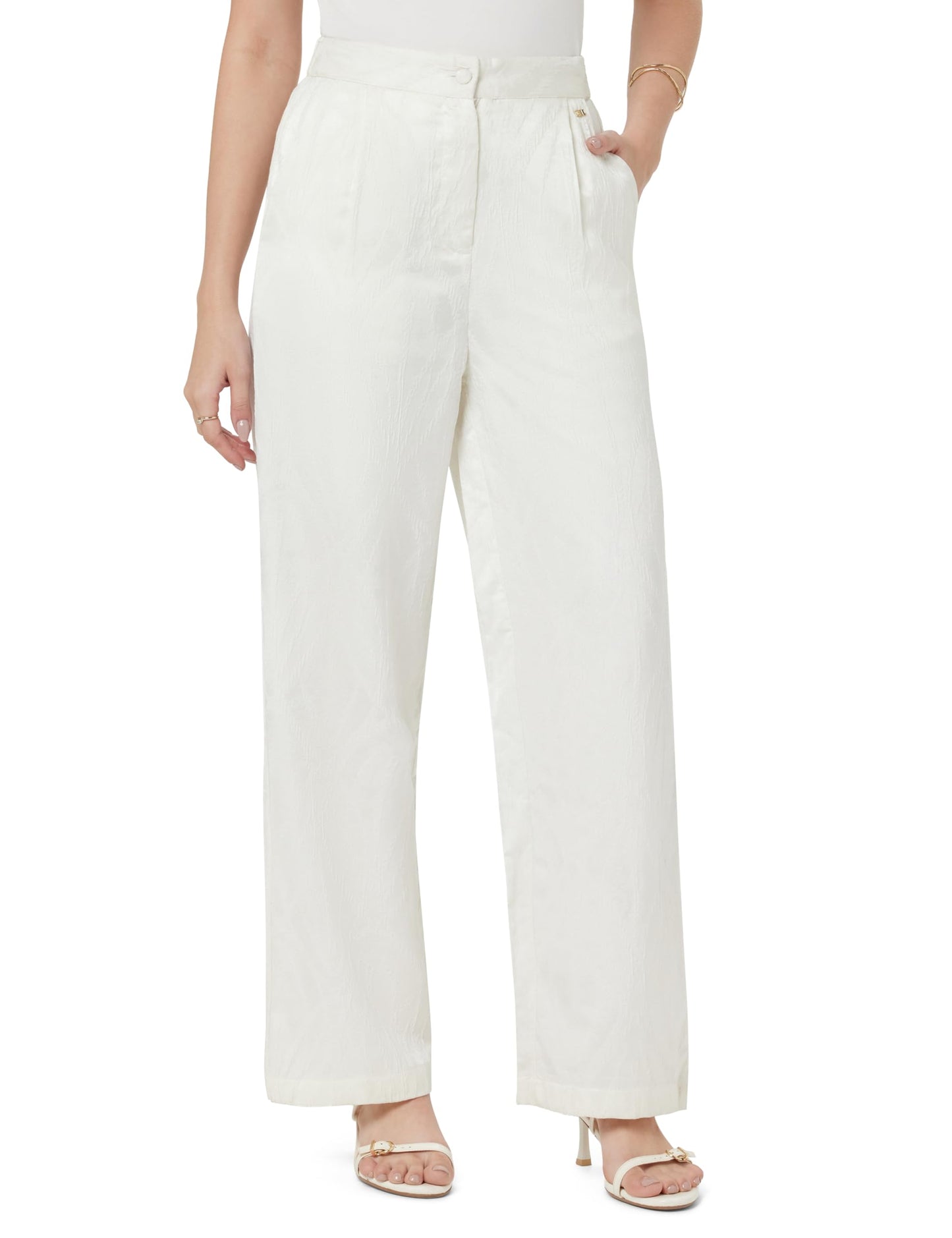 U.S. POLO ASSN. Women's Loose Casual Pants (UWAW24TRO118 White