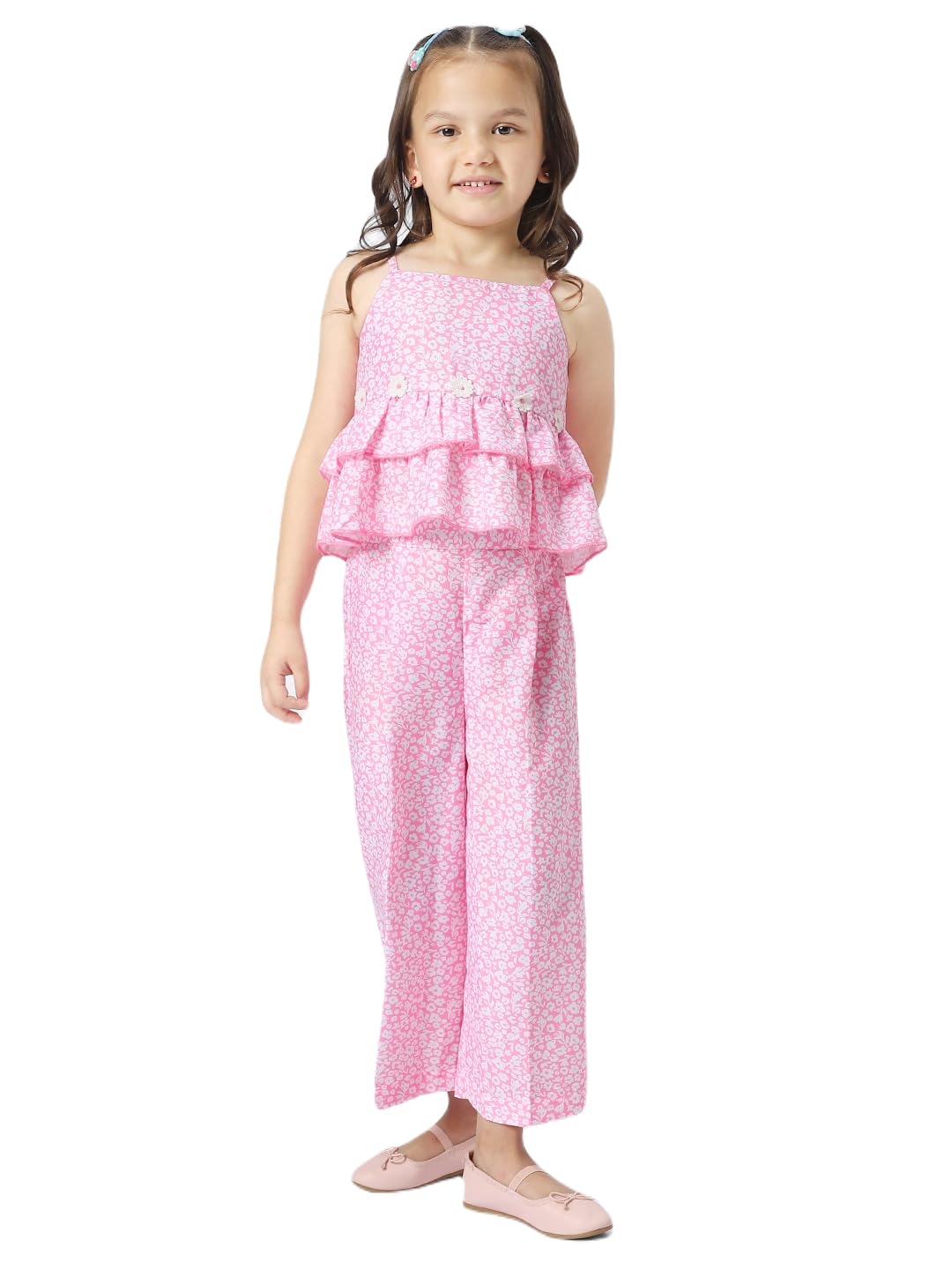 Nauti nati All Over Floral Print Sleeveless Top with Pants Set