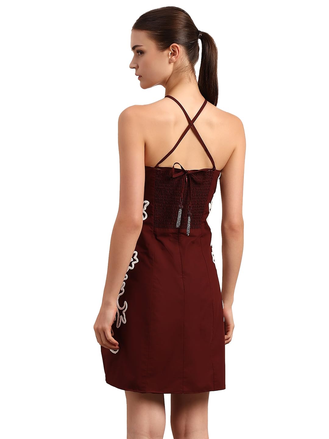 VERO MODA Women's A-Line Brown Dress