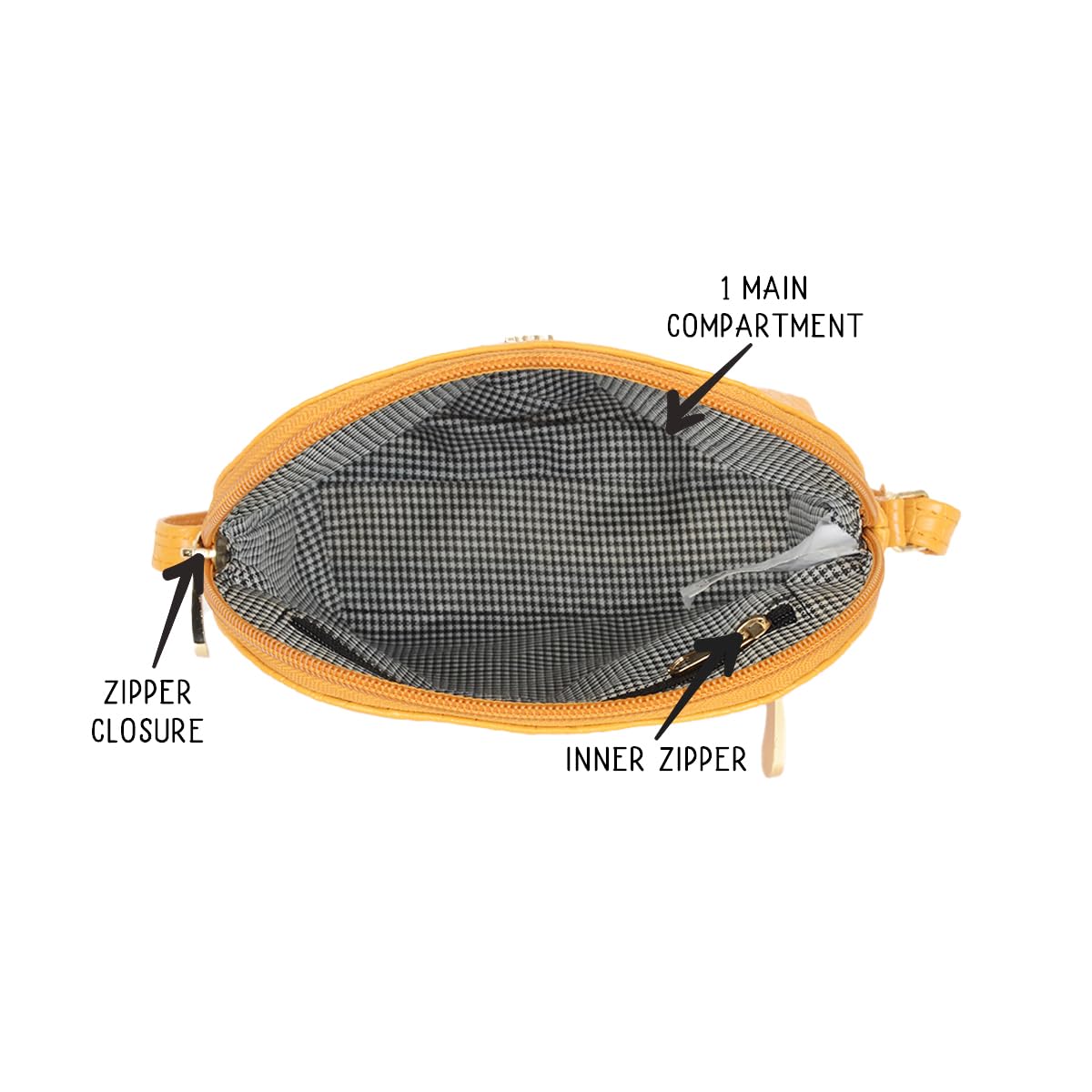 Baggit Women Yellow Bowling Sling Bag Xxs Size | Ladies Stylish Casual Cross Body Purse Handbag