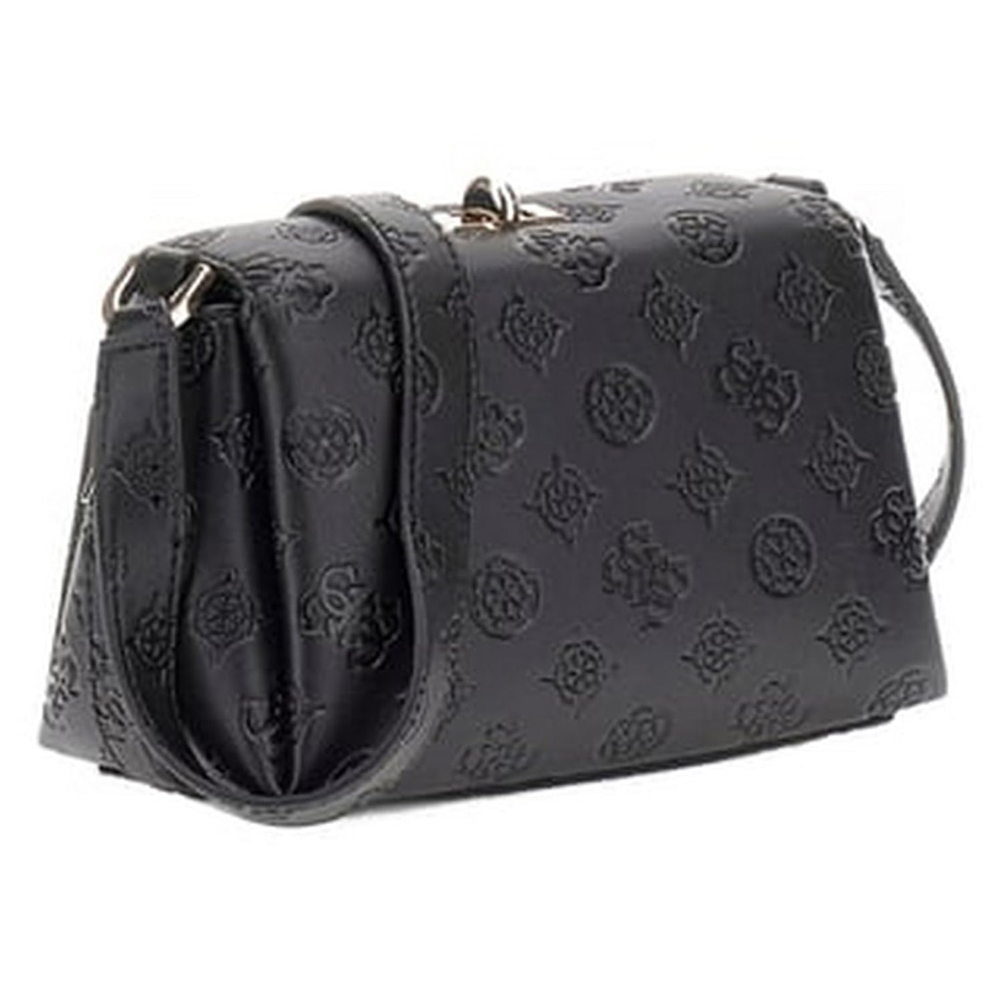 GUESS Women Black Geometric Adjustable Strap Mini Crossbody Bag