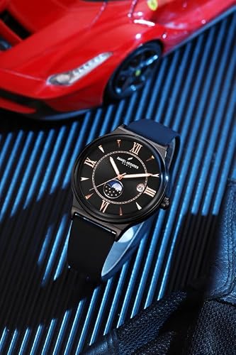 Daniel Hechter Paris Round Dial Watch for Men with Roman Indices, Stylish Silicone Strap, Water Resistant & Quartz Movement