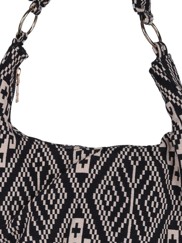 MINI WESST Women's Multi Graphic Fabric Hobo Bag (MWHB228PR)