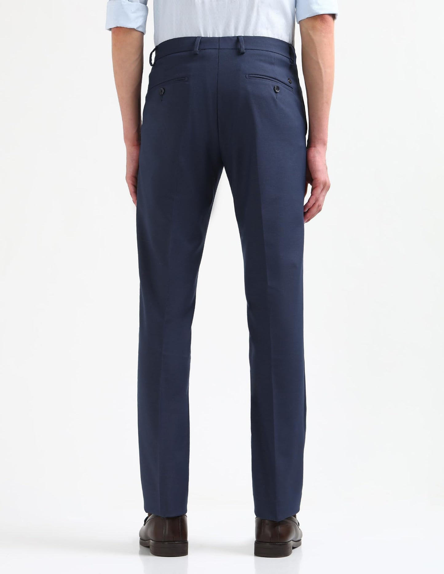 Arrow Men's Textured Dobby Trousers (ARAKTR2005_Blue_34)