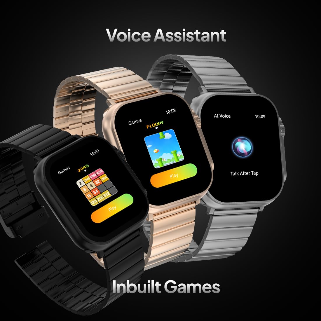 Fire-Boltt Gladiator + 1.96 AMOLED Display Luxury Smartwatch, Rotating Crown, 115+ Sports Modes & Bluetooth Calling, AI Voice Assistant, Gaming