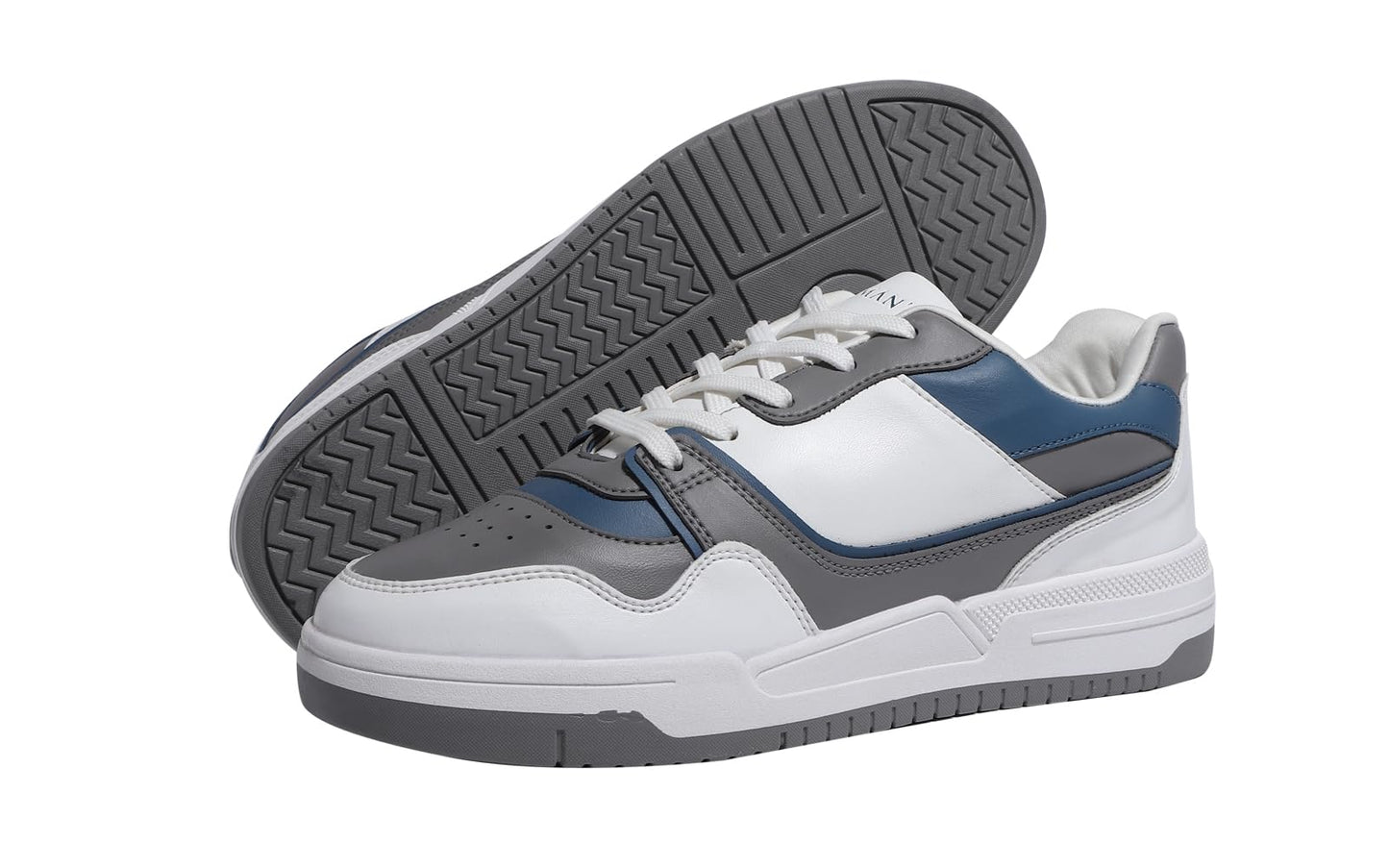 Neeman's The White Pop Sneakers for Men | Comfortable & Flexible EVA Sole | Grey/Blue UK9