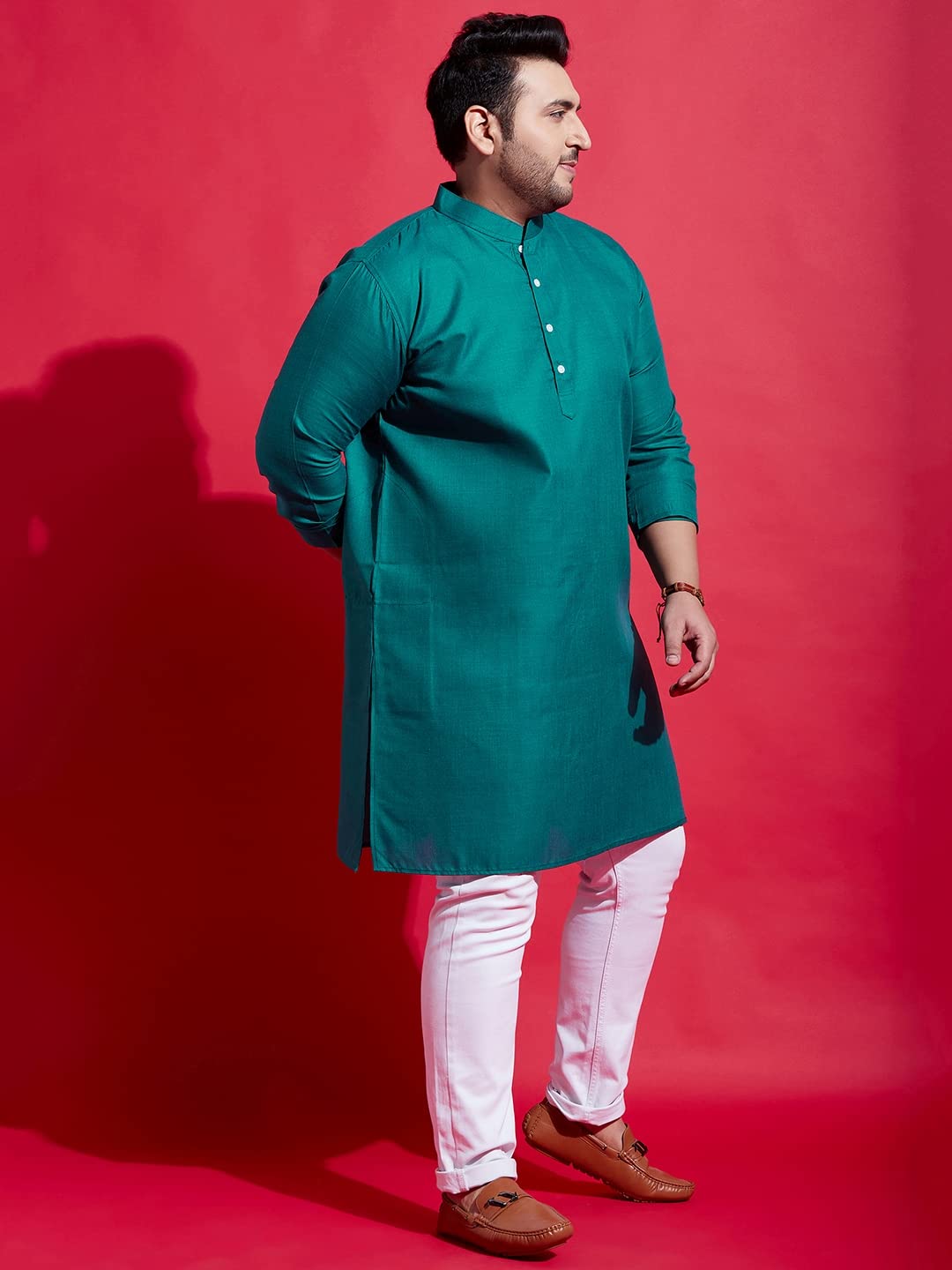 Bigbanana Plus Size Men's Regular Fit Kurta (Anubhav,Royal Blue,7XL)