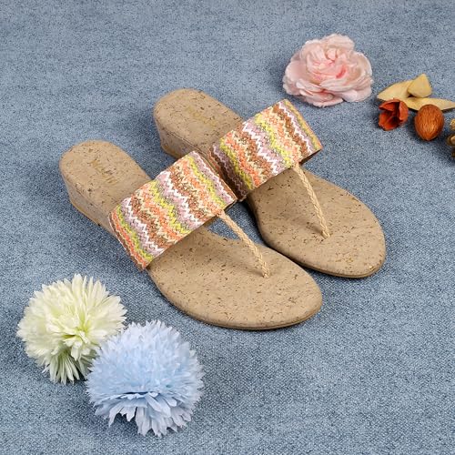 Mochi Women's Beige MuWomeni Open Casual - Wedges with Flat sole UK/6 EU/39(32-1475)