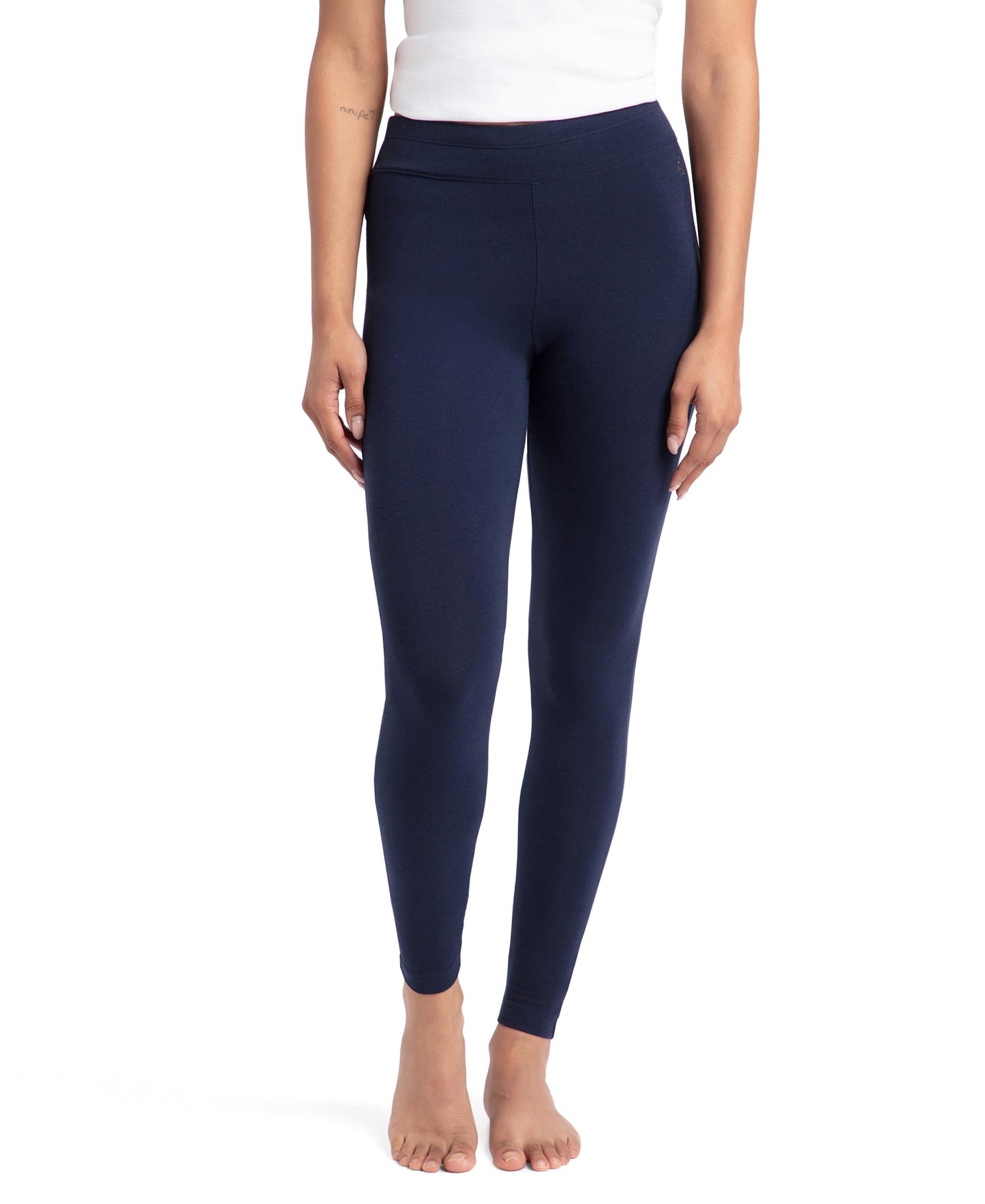 Jockey Women's Super Combed Cotton Elastane Stretch Yoga Pant with Side Zipper Pockets & Drawstring Closure_Style_AA01_Navy Blazer_S