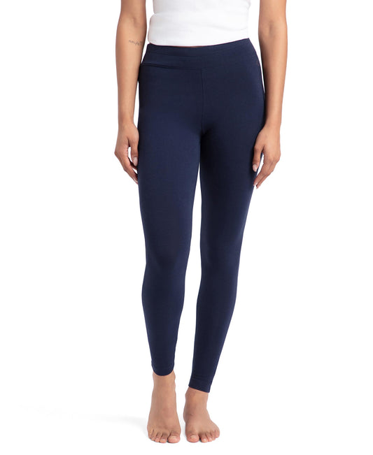 Jockey Women's Super Combed Cotton Elastane Stretch Yoga Pant with Side Zipper Pockets & Drawstring Closure_Style_AA01_Navy Blazer_S