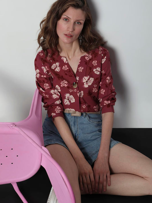 VERO MODA Women's Solid Regular Fit T-Shirt