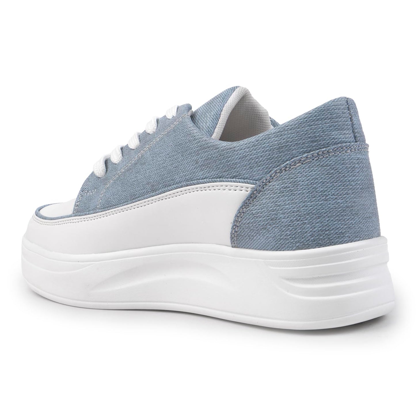 Vendoz Women Casual Denim Blue Sneakers I Cushioned Insole I All Day Comfortable I Lightweight and Stylish Shoes for Girls CNV7018BLU-40