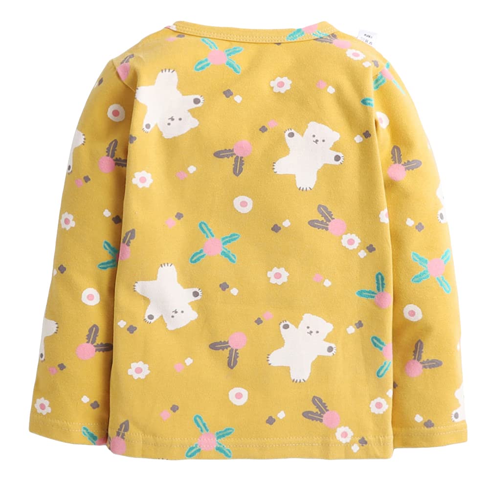 Hopscotch Cotton Unisex Animal Print Top Pajama Set In Mustard Color For Ages 12-24 Months