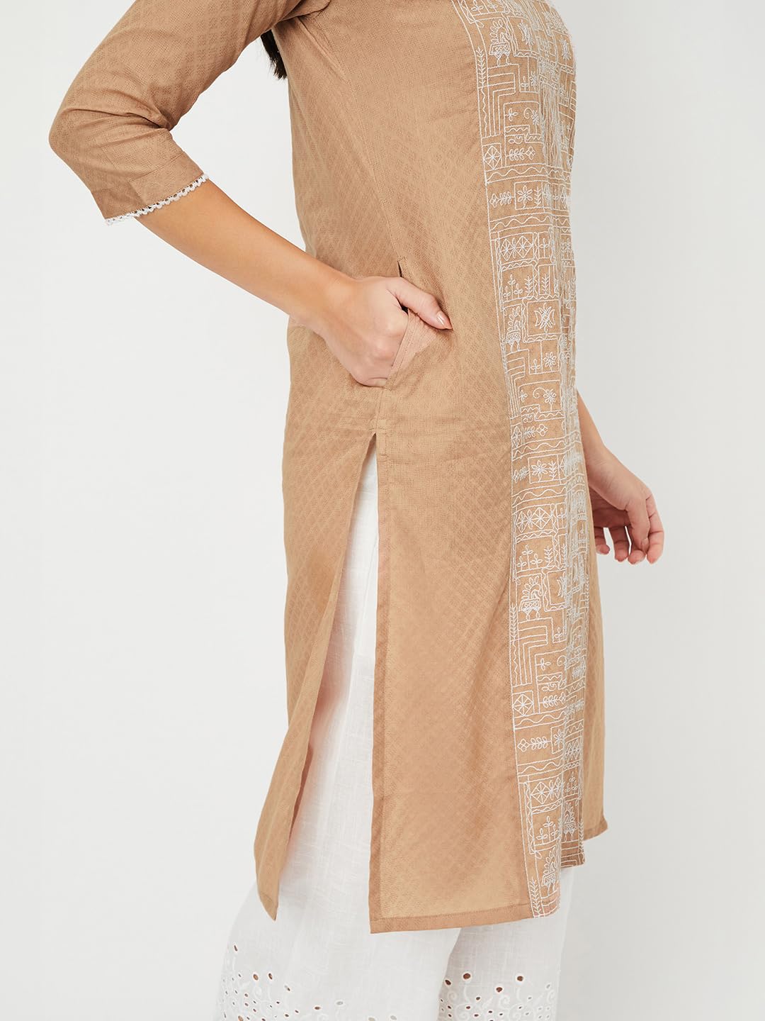 Max Women's Cotton Blend Regular Fit Regular Kurta