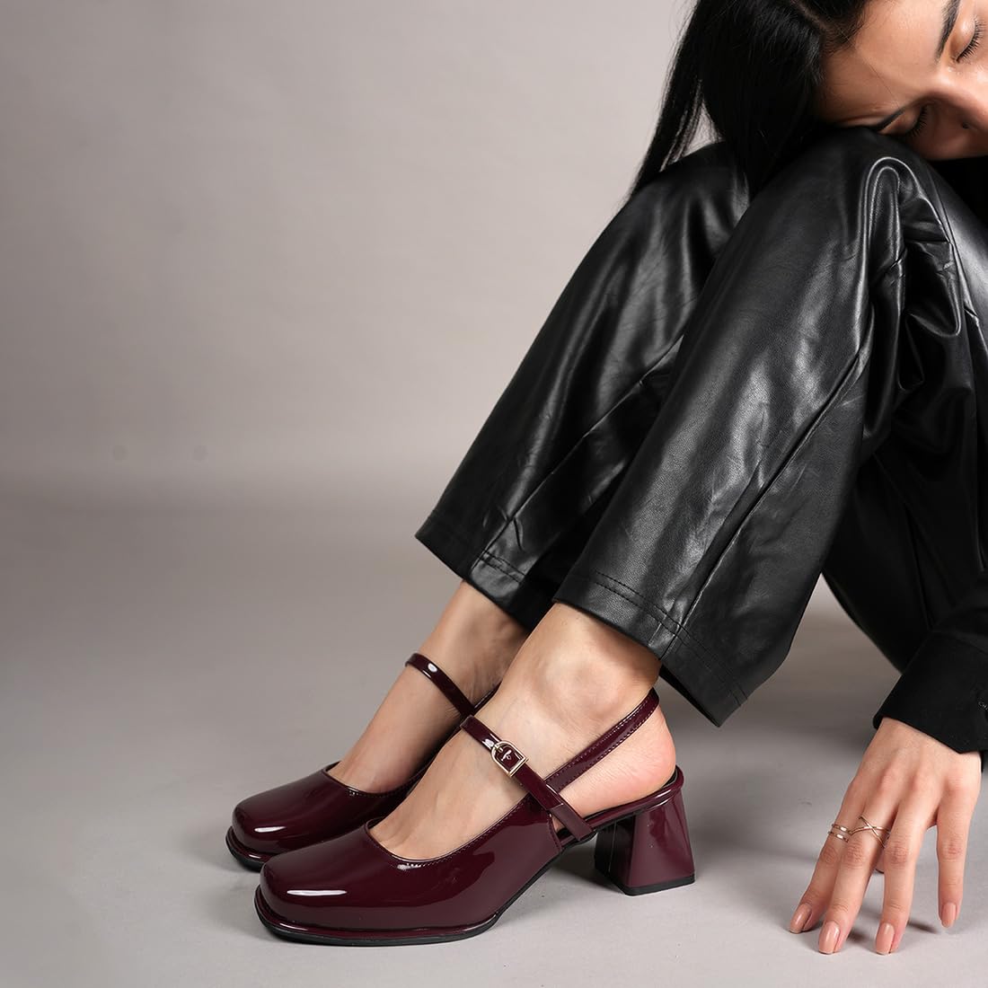 DROP BOLD | Elegant Square Toe Mules Block Heel Sandals for Women & Girls – Stylish, Comfortable Footwear for Every Occasion