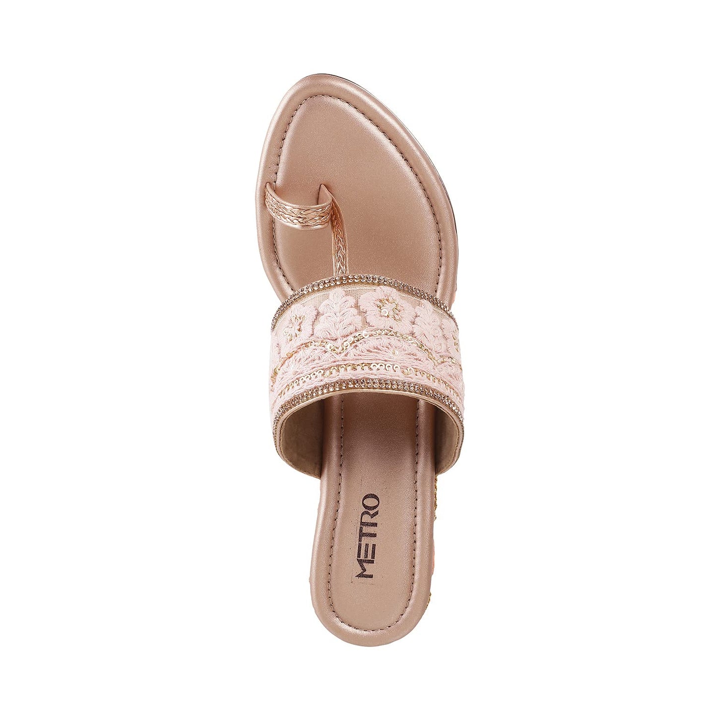 Metro Womens Synthetic Rose Gold Slip Ons (Size (7 UK (40 EU))