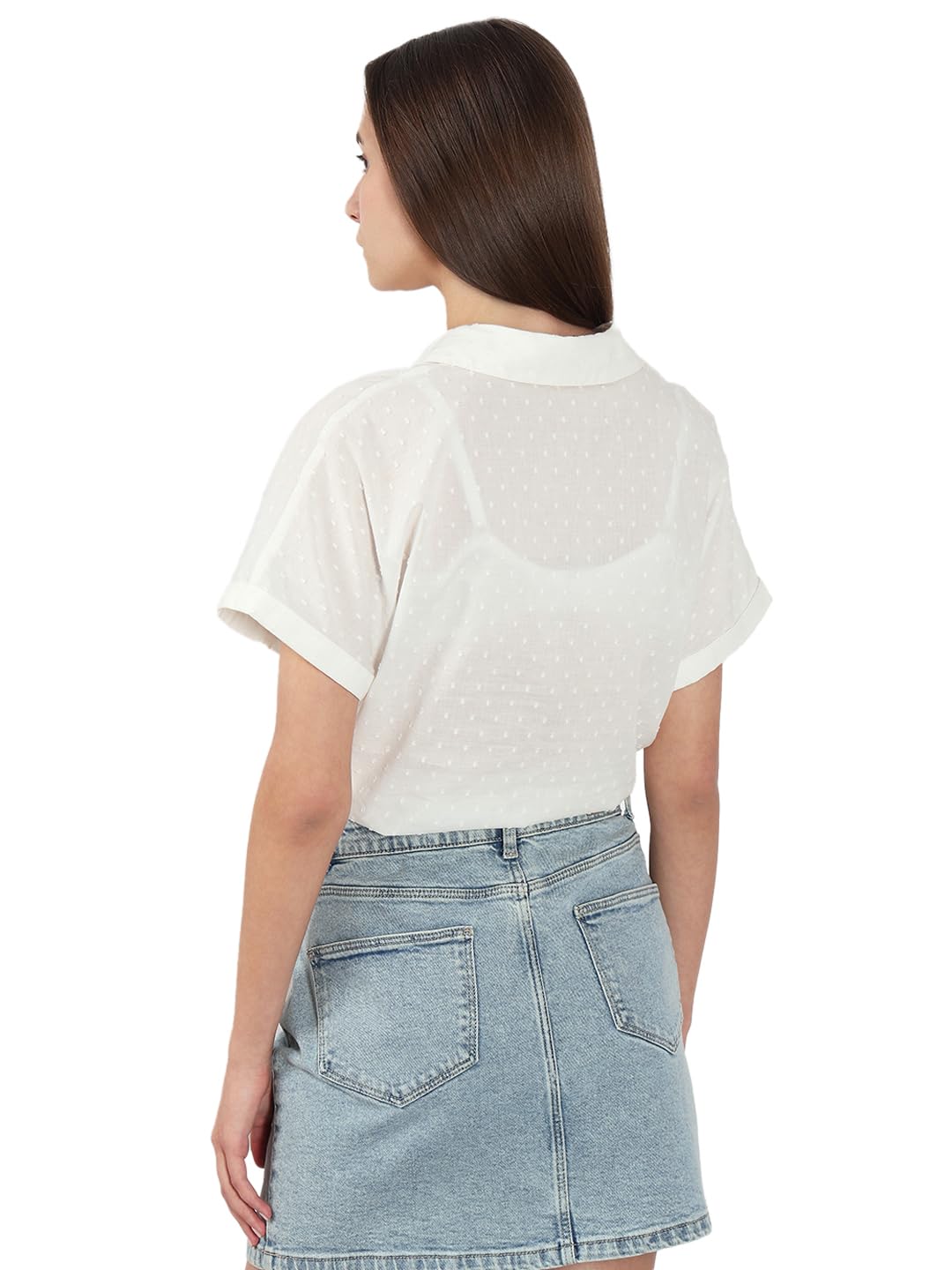 VERO MODA Women's Regular Fit White Top