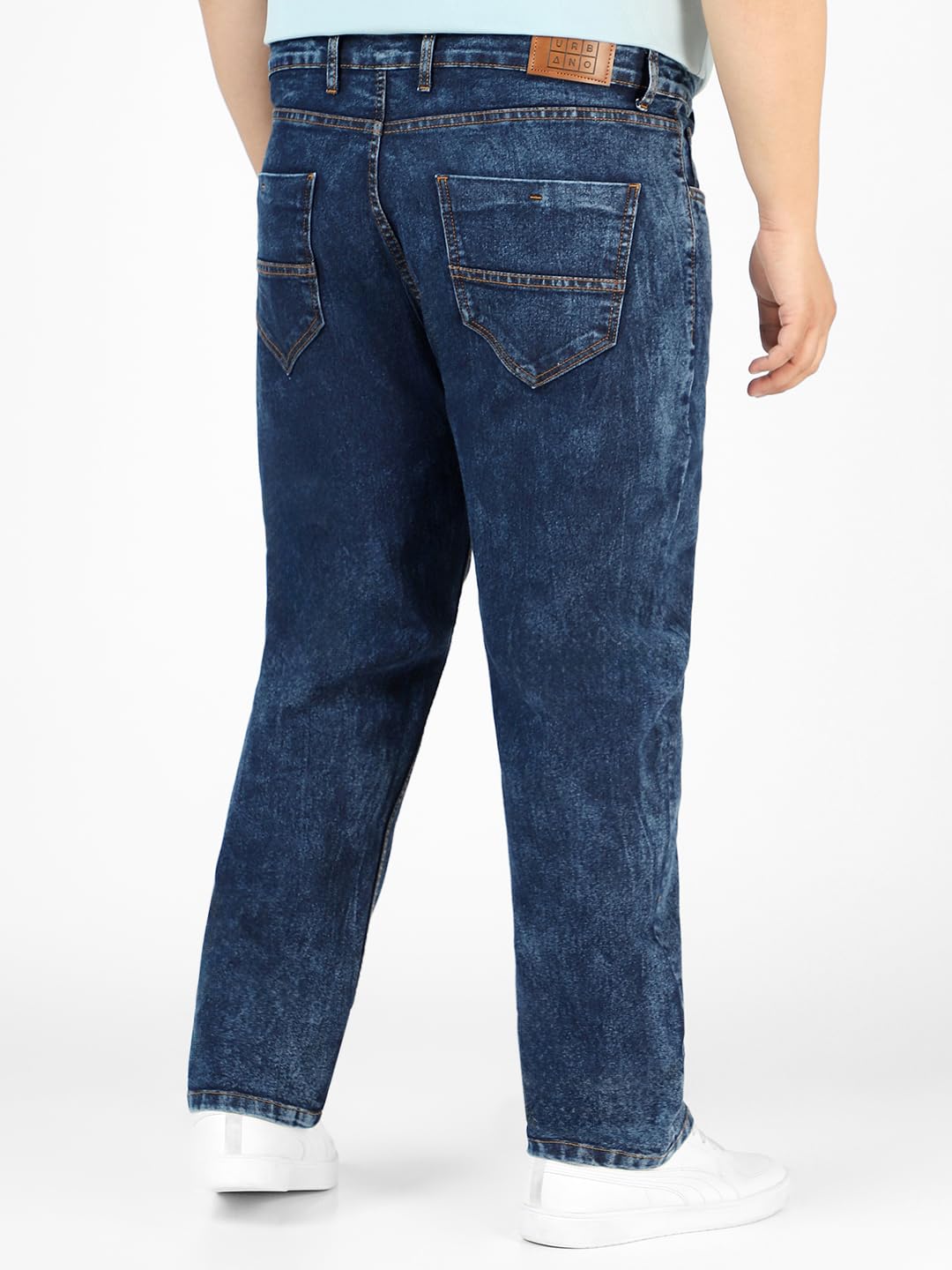 Urbano Plus Men's Dark Blue Regular Fit Washed Jeans Stretchable (plusavtowlregp-dblue-38)