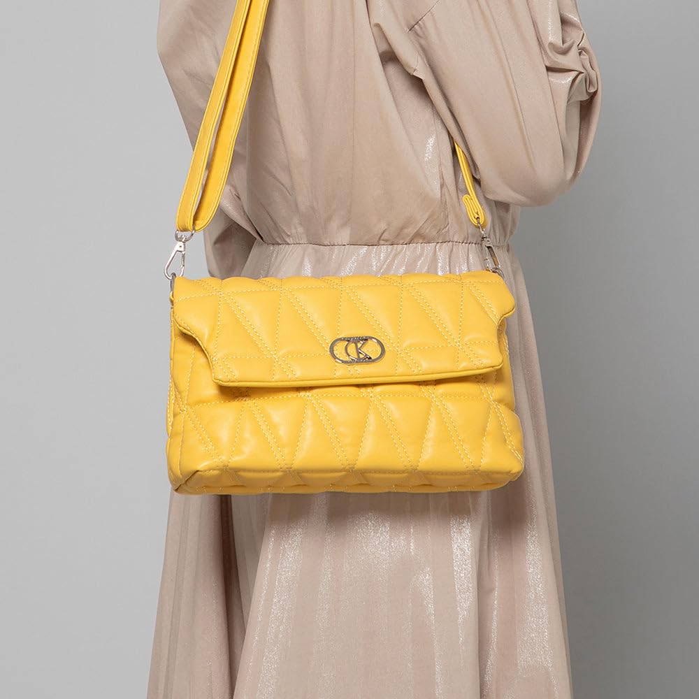 CUCKOOS LONDON Purse for Women Branded, Stylish Handbags for Women Trendy | Handbag for Woman Stylish Latest, Sling Bag for Woman | Branded Handbags for Ladies Latest - ELIZA, Yellow