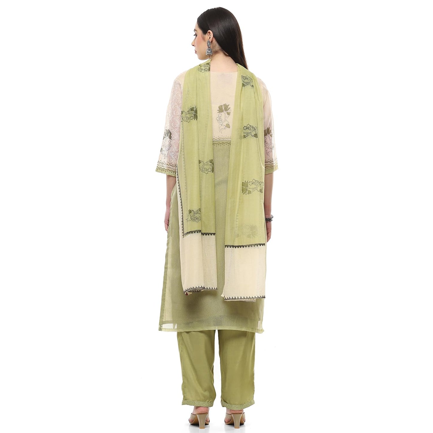 BIBA Women FABRIC(RTSAM9465_OLIVE_FREE)