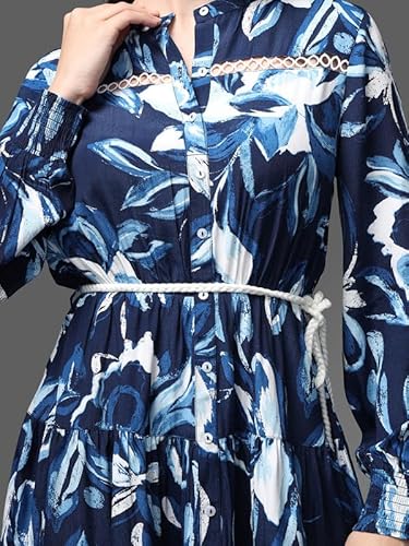Kazo Casa Mini Dress with Belt (Blue_M)