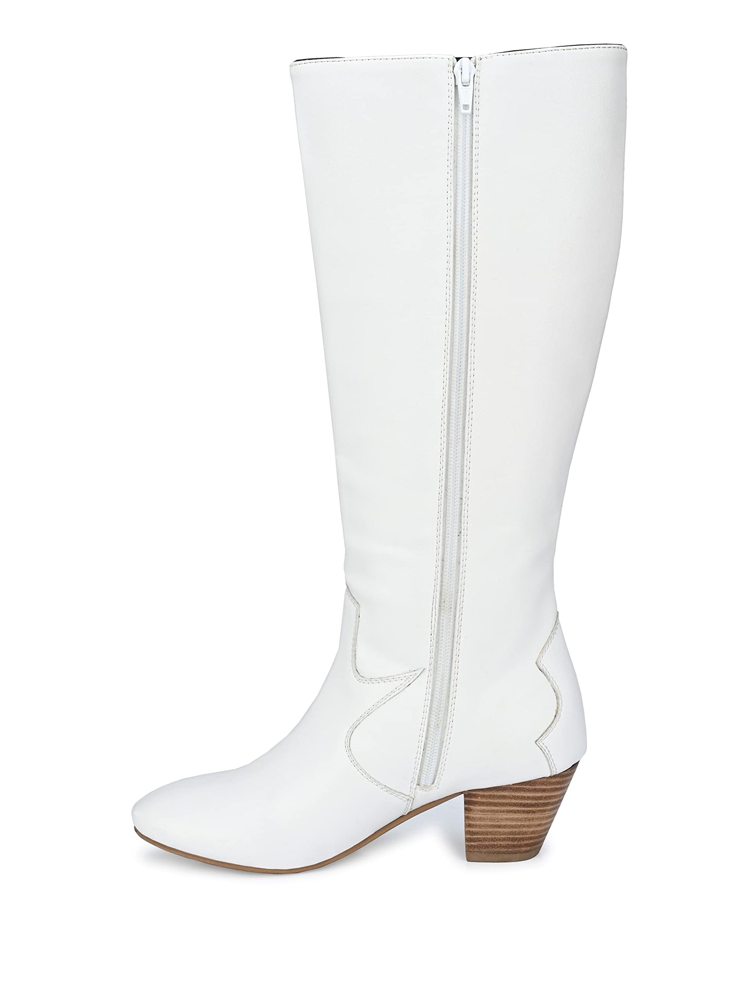 Delize Women's White Cowboy Knee Boots