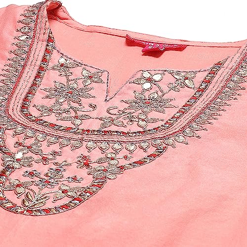 BIBA Girls Girl's Polyester Salwar Suit Set (KW5381AW23SLMORG_Orange