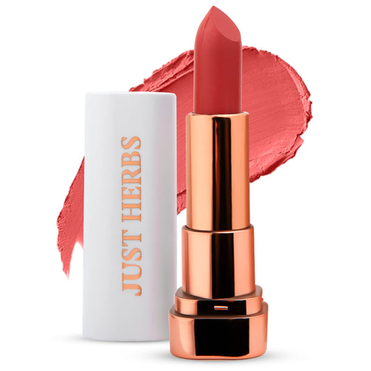Just Herbs Matte Lipstick, Hydrating Nourishing and Liquid Waterproof Long Stay Relaxed Matte Bullet Lipsticks for Women 4.2 gm (Juicy Peach)