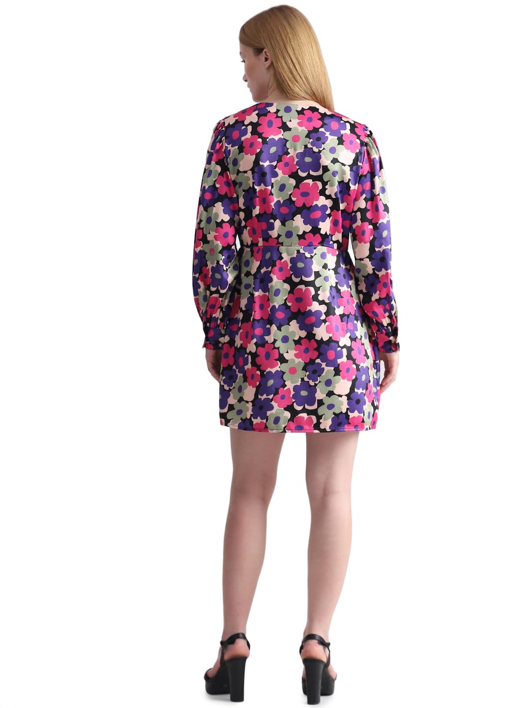 ONLY Women Printed Polyester Above Knee Purple Sheath Dress