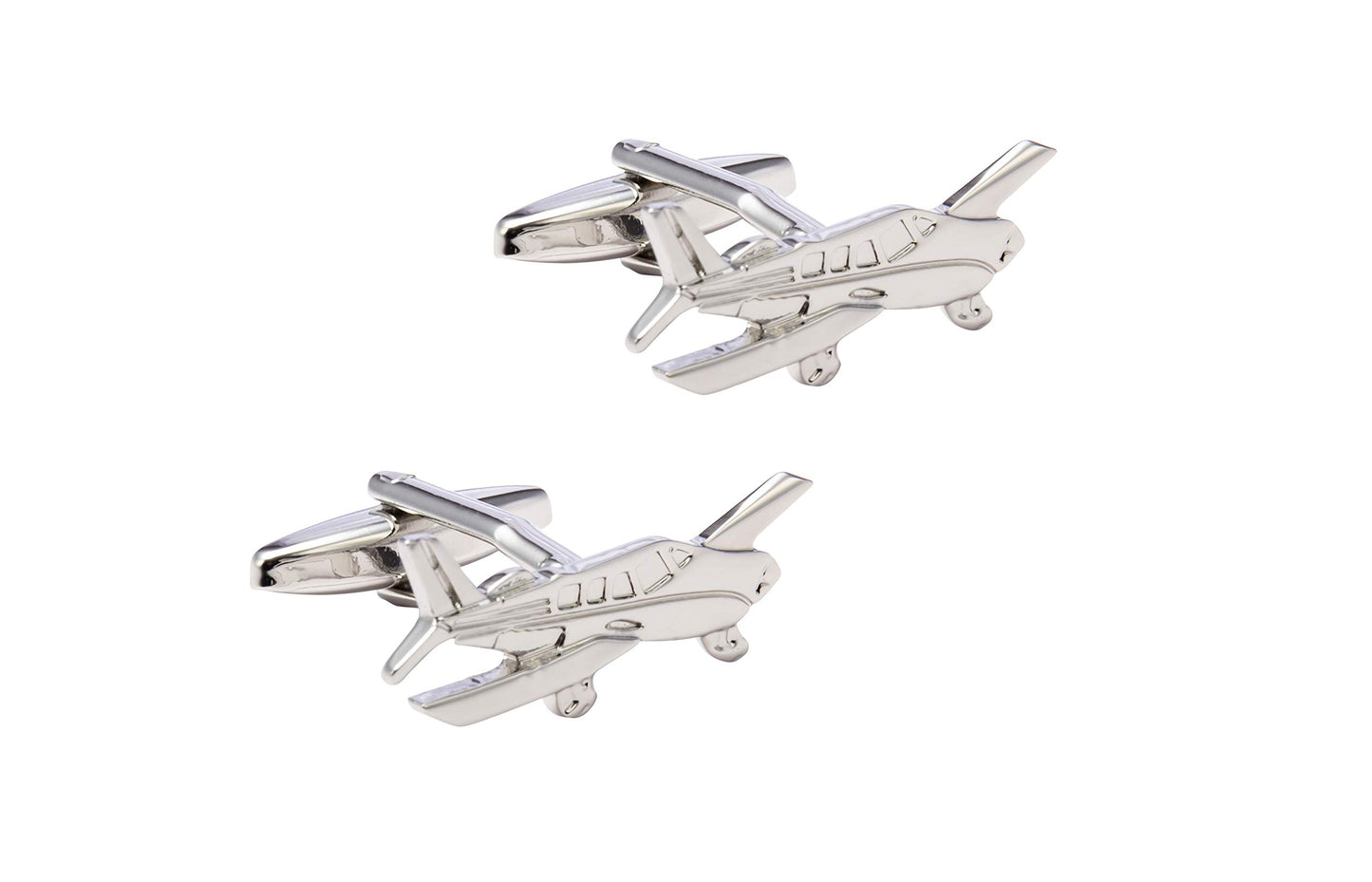 Knighthood Executive Aviation Piper Plane Cufflinks for Men (Silver)
