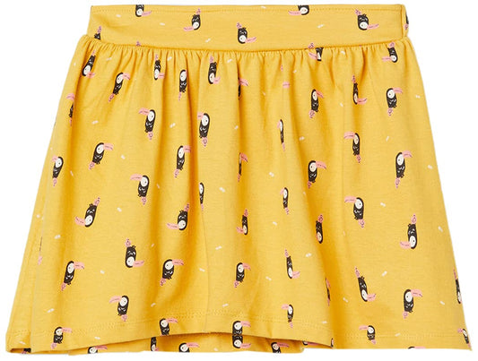 Max Girls Girls Printed Elasticated A-line Skirt (M22CSF07YELLOW_3-4Y)