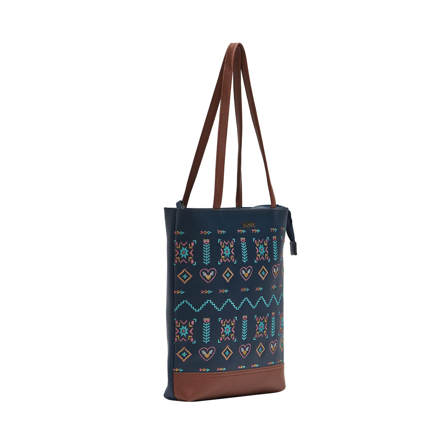 Chumbak Women's Office Tote Bag, Printed Canvas Shoulder Bag for College, Work and Travel, Stylish and Durable with Laptop Compartment