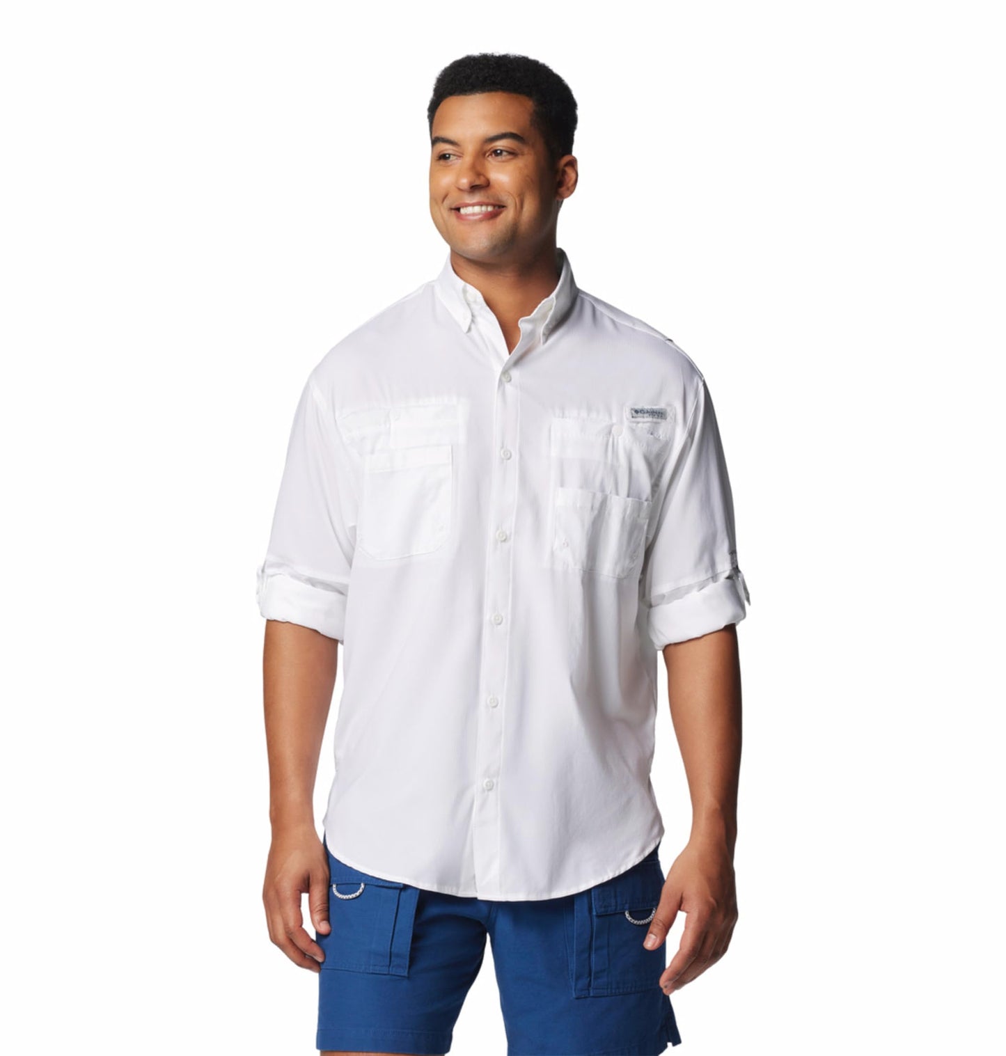 Columbia Men White Omni Wick Tamiami II Long Sleeve Hiking | Trekking | Camping | Safari Shirt, XXL